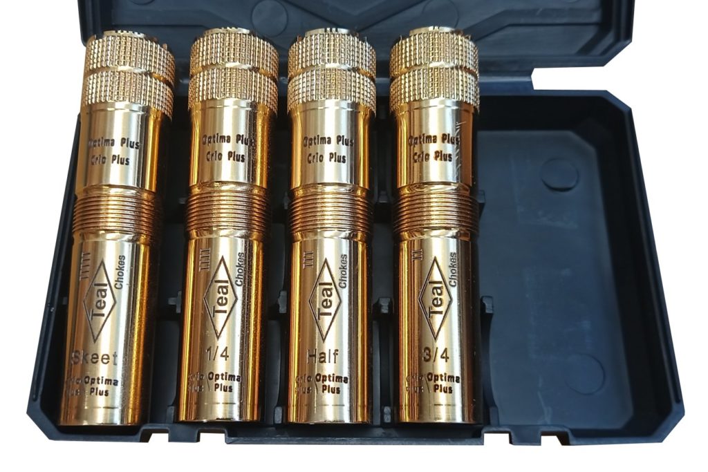 4 x Optima Plus Extended Choke Kit, 12g Includes Case & Key Teal Chokes